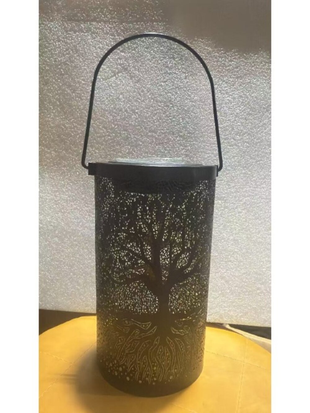 1pc Hanging Solar Lantern, Outdoor Waterproof Vintage Metal LED Big Tree Decor